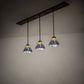 Meyda Lighting Tiffany Hanginghead Dragonfly 56" 3-Light Mahogany Bronze Island Pendant Light With Multi-Colored Shade Glass