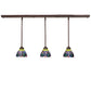 Meyda Lighting Tiffany Hanginghead Dragonfly 56" 3-Light Mahogany Bronze Island Pendant Light With Multi-Colored Shade Glass