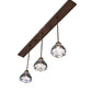 Meyda Lighting Tiffany Hanginghead Dragonfly 56" 3-Light Mahogany Bronze Island Pendant Light With Multi-Colored Shade Glass