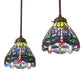 Meyda Lighting Tiffany Hanginghead Dragonfly 56" 3-Light Mahogany Bronze Island Pendant Light With Multi-Colored Shade Glass