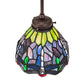 Meyda Lighting Tiffany Hanginghead Dragonfly 56" 3-Light Mahogany Bronze Island Pendant Light With Multi-Colored Shade Glass