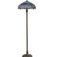 Meyda Lighting Tiffany Hanginghead Dragonfly 60" 2-Light Dark Bronze Floor Lamp With Multi-Colored Shade Glass