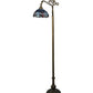Meyda Lighting Tiffany Hanginghead Dragonfly 61" Antique Brass Bridge Arm Floor Lamp Base With Multi-Colored Shade Glass