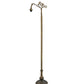 Meyda Lighting Tiffany Hanginghead Dragonfly 61" Antique Brass Bridge Arm Floor Lamp Base With Multi-Colored Shade Glass