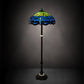 Meyda Lighting Tiffany Hanginghead Dragonfly 62" 3-Light Mahogany Bronze Floor Lamp With Green & Blue Shade Glass