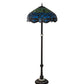 Meyda Lighting Tiffany Hanginghead Dragonfly 62" 3-Light Mahogany Bronze Floor Lamp With Green & Blue Shade Glass