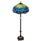 Meyda Lighting Tiffany Hanginghead Dragonfly 62" 3-Light Mahogany Bronze Floor Lamp With Green & Blue Shade Glass