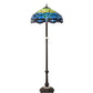 Meyda Lighting Tiffany Hanginghead Dragonfly 62" 3-Light Mahogany Bronze Floor Lamp With Green & Blue Shade Glass