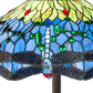 Meyda Lighting Tiffany Hanginghead Dragonfly 62" 3-Light Mahogany Bronze Floor Lamp With Green & Blue Shade Glass