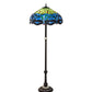 Meyda Lighting Tiffany Hanginghead Dragonfly 62" 3-Light Mahogany Bronze Floor Lamp With Green & Blue Shade Glass