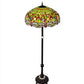 Meyda Lighting Tiffany Hanginghead Dragonfly 62" 3-Light Mahogany Bronze Floor Lamp With Multi-Colored Shade Glass