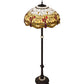 Meyda Lighting Tiffany Hanginghead Dragonfly 62" 3-Light Mahogany Bronze Floor Lamp With Ruby & Amber Shade Glass