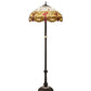 Meyda Lighting Tiffany Hanginghead Dragonfly 62" 3-Light Mahogany Bronze Floor Lamp With Ruby & Amber Shade Glass