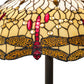 Meyda Lighting Tiffany Hanginghead Dragonfly 62" 3-Light Mahogany Bronze Floor Lamp With Ruby & Amber Shade Glass