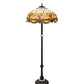 Meyda Lighting Tiffany Hanginghead Dragonfly 62" 3-Light Mahogany Bronze Floor Lamp With Ruby & Amber Shade Glass