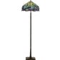 Meyda Lighting Tiffany Hanginghead Dragonfly 67" 4-Light Mahogany Bronze Floor Lamp With Multi-Colored Shade Glass