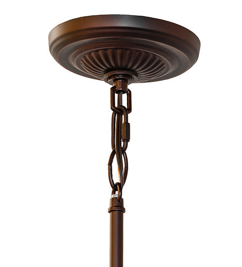 Meyda Lighting Tiffany Hanginghead Dragonfly 7" Mahogany Bronze Mini Pendant Light With Ruby & Beige Shade Glass