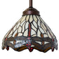 Meyda Lighting Tiffany Hanginghead Dragonfly 7" Mahogany Bronze Mini Pendant Light With Ruby & Beige Shade Glass