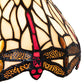 Meyda Lighting Tiffany Hanginghead Dragonfly 7" Mahogany Bronze Mini Pendant Light With Ruby & Beige Shade Glass