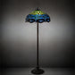 Meyda Lighting Tiffany Hanginghead Dragonfly 70021 62" 3-Light Mahogany Bronze Floor Lamp With Green & Blue Shade Glass