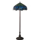 Meyda Lighting Tiffany Hanginghead Dragonfly 70021 62" 3-Light Mahogany Bronze Floor Lamp With Green & Blue Shade Glass