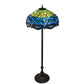 Meyda Lighting Tiffany Hanginghead Dragonfly 70021 62" 3-Light Mahogany Bronze Floor Lamp With Green & Blue Shade Glass