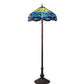 Meyda Lighting Tiffany Hanginghead Dragonfly 70021 62" 3-Light Mahogany Bronze Floor Lamp With Green & Blue Shade Glass