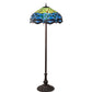 Meyda Lighting Tiffany Hanginghead Dragonfly 70021 62" 3-Light Mahogany Bronze Floor Lamp With Green & Blue Shade Glass