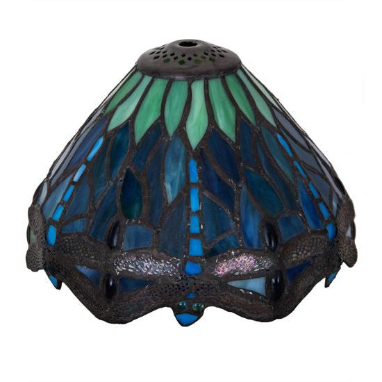 Meyda Lighting Tiffany Hanginghead Dragonfly 8" Multi-Color Shade Glass