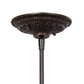 Meyda Lighting Tiffany Honey Locust 14" Mahogany Bronze Inverted Pendant Light With Multi-Colored Stained Shade Glass