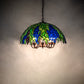 Meyda Lighting Tiffany Honey Locust 22" 9-Light Mahogany Bronze Pendant Light With Multi-Colored Shade Glass