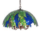 Meyda Lighting Tiffany Honey Locust 22" 9-Light Mahogany Bronze Pendant Light With Multi-Colored Shade Glass