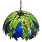 Meyda Lighting Tiffany Honey Locust 22" Mahogany Bronze Pendant Light With Multi-Colored Shade Glass