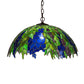 Meyda Lighting Tiffany Honey Locust 22" Mahogany Bronze Pendant Light With Multi-Colored Shade Glass