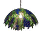 Meyda Lighting Tiffany Honey Locust 22" Mahogany Bronze Pendant Light With Multi-Colored Shade Glass