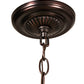 Meyda Lighting Tiffany Honey Locust 22" Mahogany Bronze Pendant Light With Multi-Colored Shade Glass
