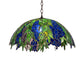 Meyda Lighting Tiffany Honey Locust 22" Mahogany Bronze Pendant Light With Multi-Colored Shade Glass