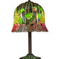 Meyda Lighting Tiffany Honey Locust 23" 2-Light Mahogany Bronze Table Lamp With Multi-Colored Shade Glass