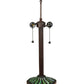 Meyda Lighting Tiffany Honey Locust 23" 2-Light Mahogany Bronze Table Lamp With Multi-Colored Shade Glass