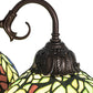Meyda Lighting Tiffany Honey Locust 23" 3-Light Mahogany Bronze Table Lamp With Multi-Colored Shade Glass