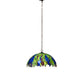 Meyda Lighting Tiffany Honey Locust 241858 22" Mahogany Bronze Pendant Light With Multi-Colored Shade Glass