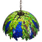 Meyda Lighting Tiffany Honey Locust 241858 22" Mahogany Bronze Pendant Light With Multi-Colored Shade Glass