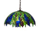 Meyda Lighting Tiffany Honey Locust 241858 22" Mahogany Bronze Pendant Light With Multi-Colored Shade Glass