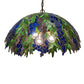 Meyda Lighting Tiffany Honey Locust 241858 22" Mahogany Bronze Pendant Light With Multi-Colored Shade Glass