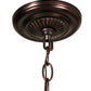 Meyda Lighting Tiffany Honey Locust 241858 22" Mahogany Bronze Pendant Light With Multi-Colored Shade Glass