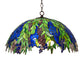 Meyda Lighting Tiffany Honey Locust 241858 22" Mahogany Bronze Pendant Light With Multi-Colored Shade Glass