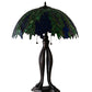 Meyda Lighting Tiffany Honey Locust 30" 3-Light Mahogany Bronze Table Lamp With Multi-Colored Shade Glass