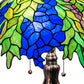 Meyda Lighting Tiffany Honey Locust 30" 3-Light Mahogany Bronze Table Lamp With Multi-Colored Shade Glass
