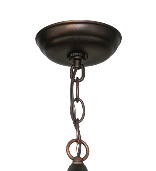 Meyda Lighting Tiffany Honey Locust 32" 6-Light Mahogany Bronze Chandelier With Multi-Colored Shade Glass