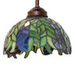 Meyda Lighting Tiffany Honey Locust 48922 8" Mahogany Bronze Mini Pendant Light With Multi-Colored Stained Shade Glass